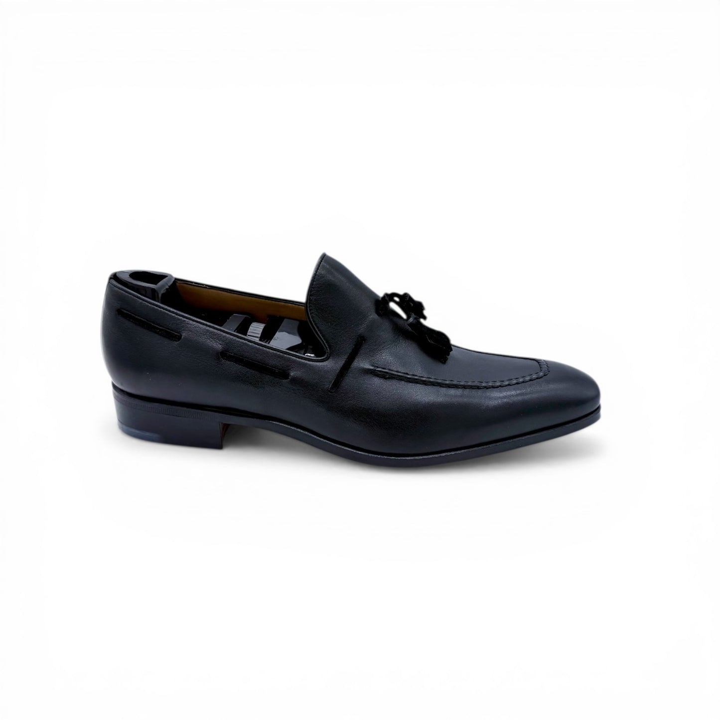 Mocassin Roberto Celk à pompon en cuir noir