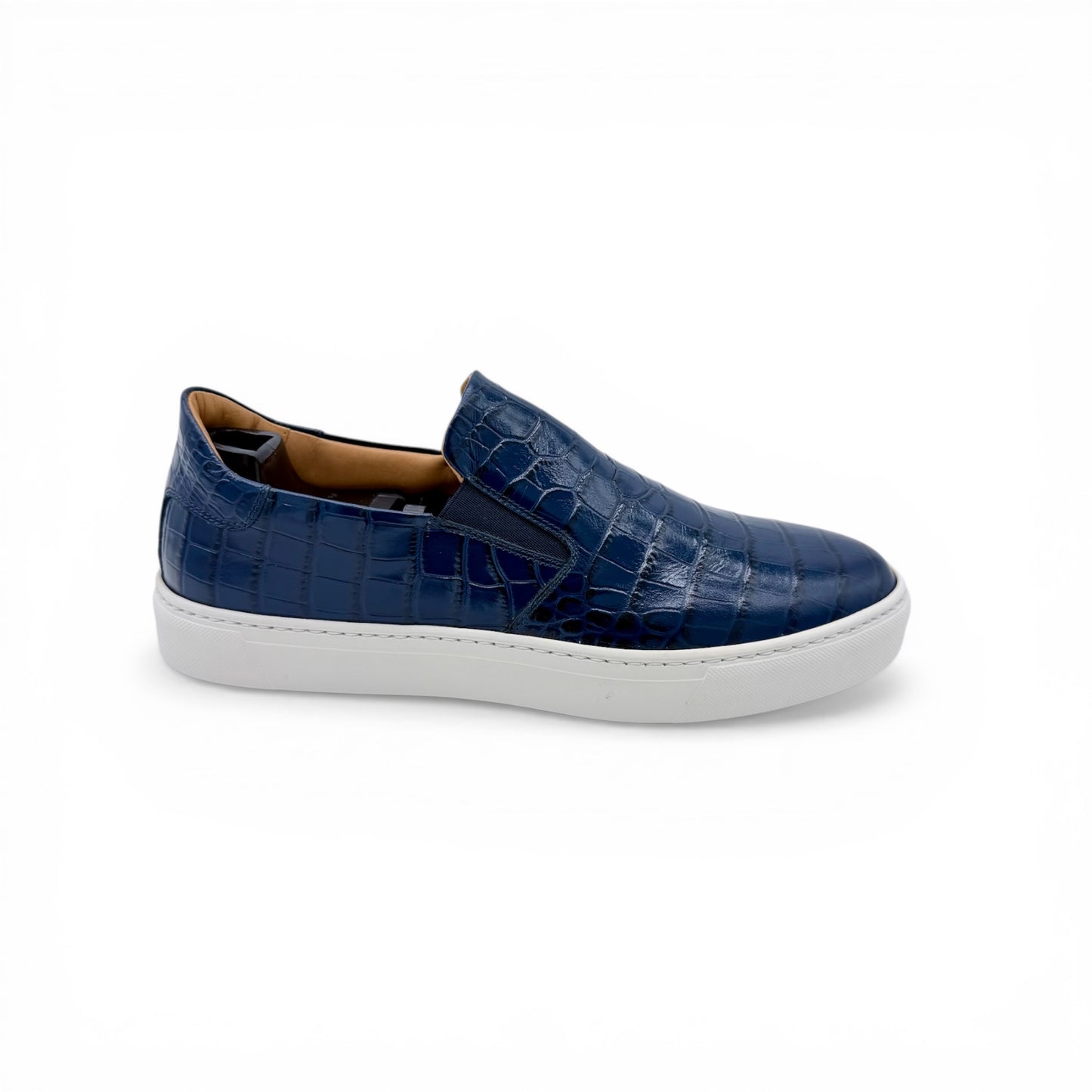 Sneakers Roberto Celk en cuir de croco bleu