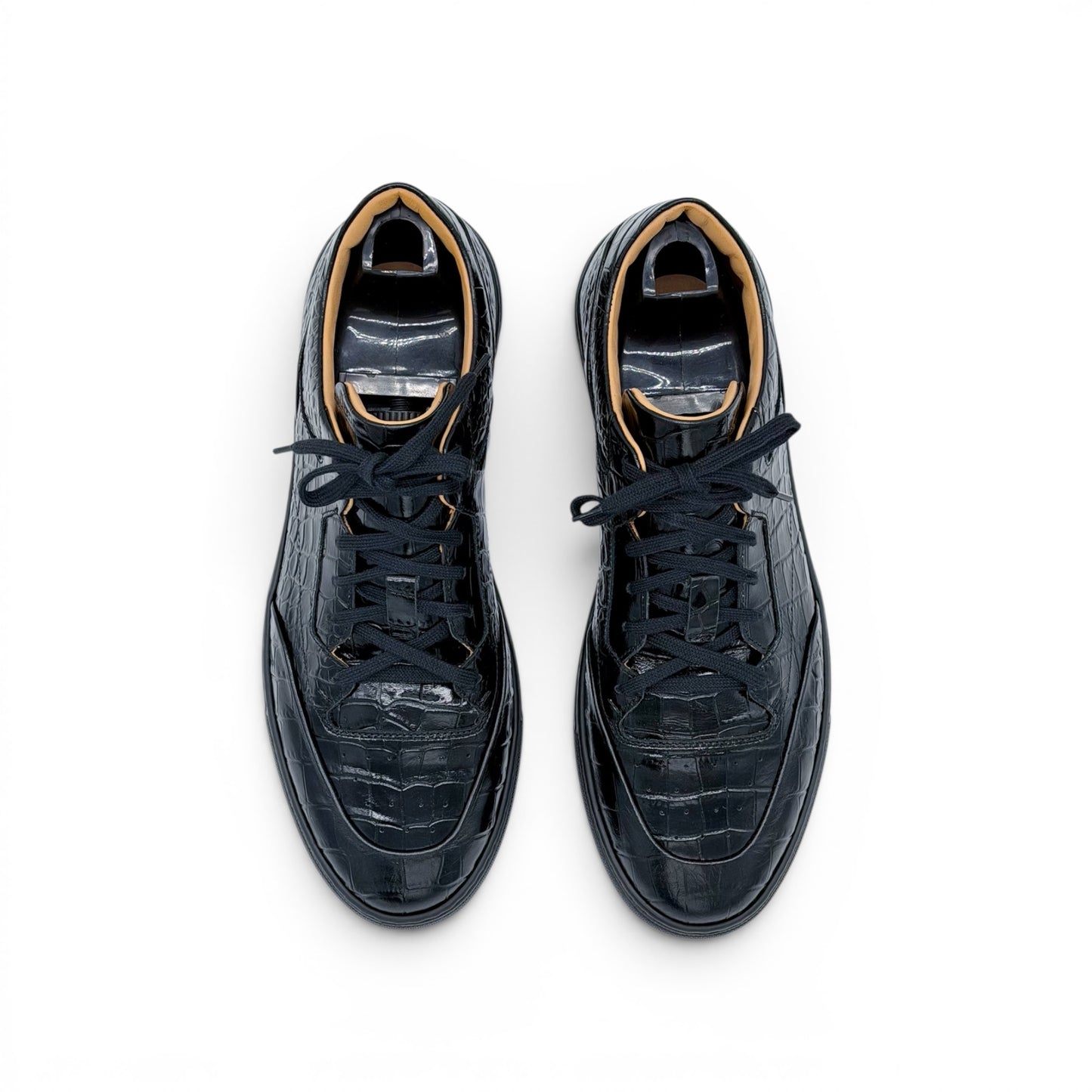 Sneakers Roberto Celk en cuir de croco noir