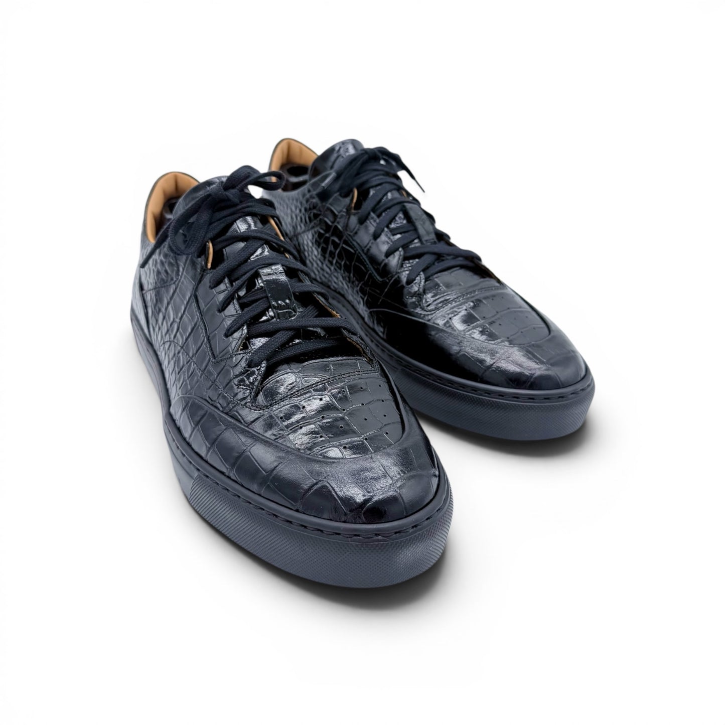 Sneakers Roberto Celk en cuir de croco noir