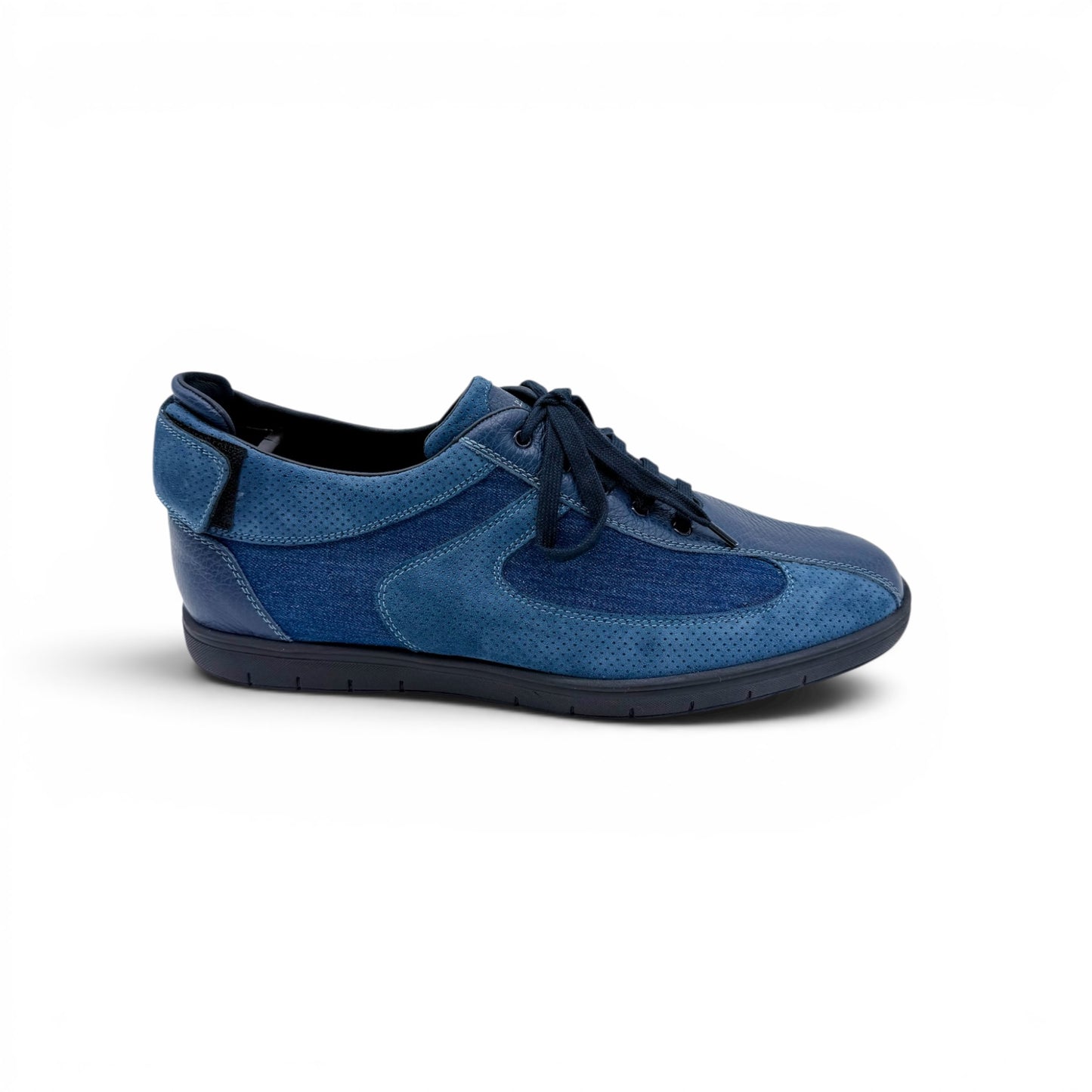 Sneakers Artioli en cuir et jeans bleu