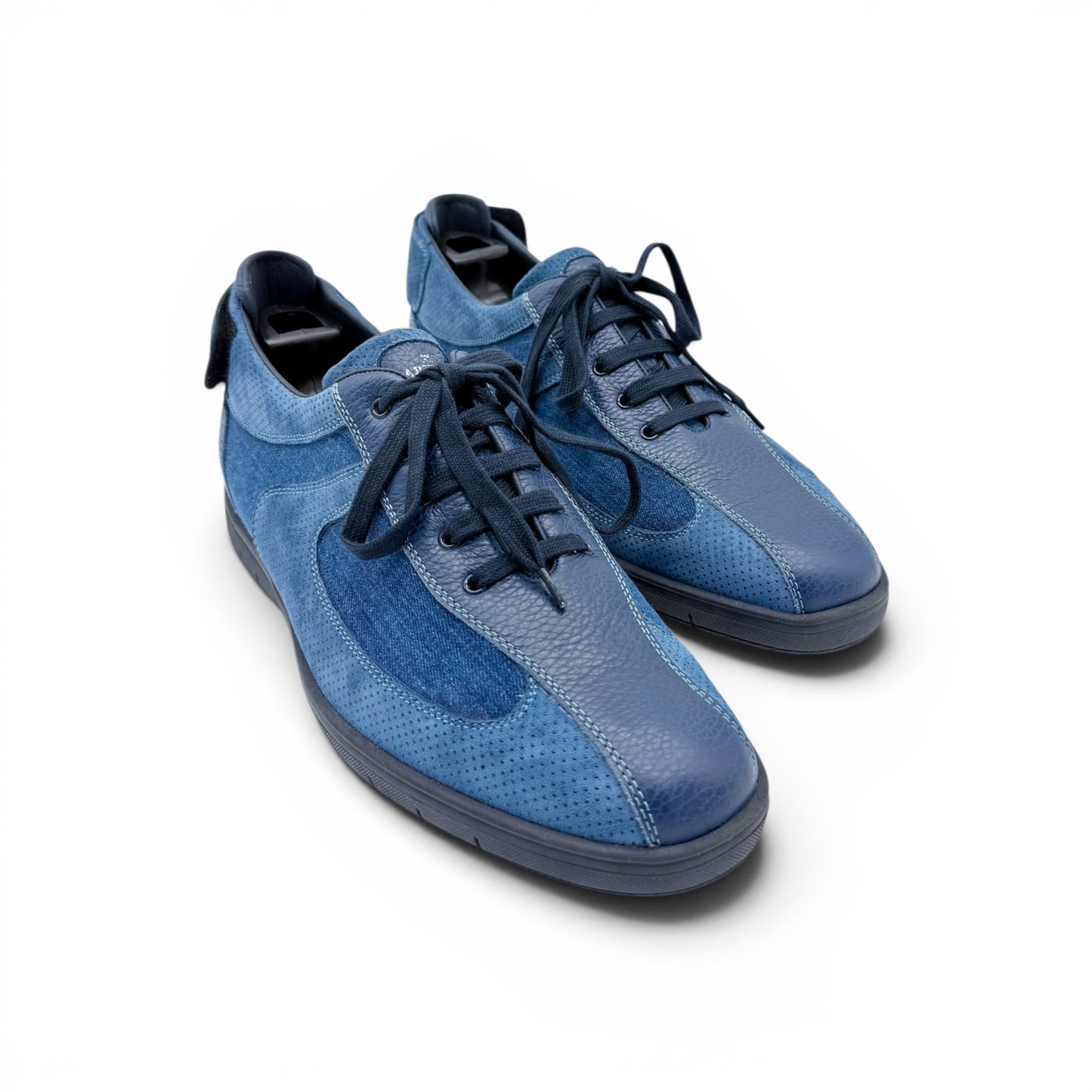 Sneakers Artioli en cuir et jeans bleu