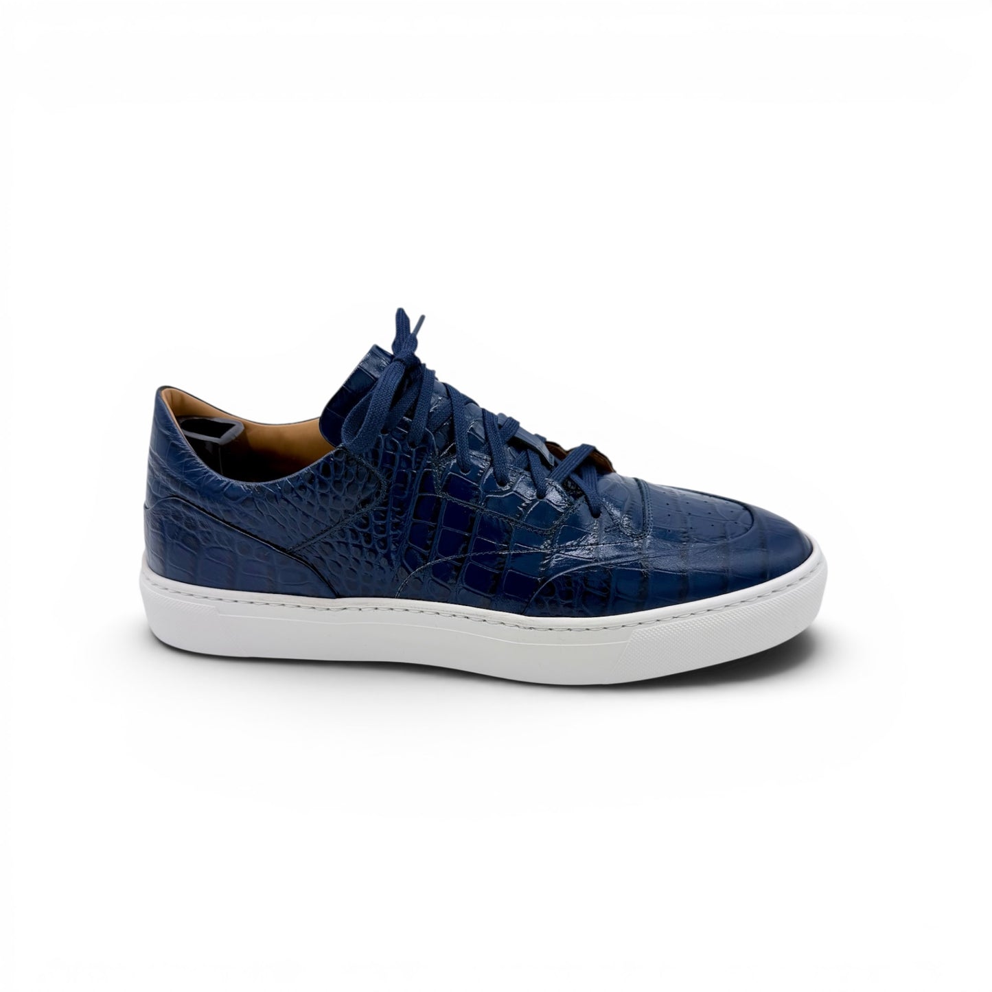 Sneakers Roberto Celk en cuir de croco bleu