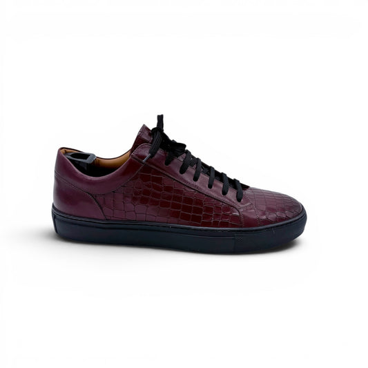 Sneakers Roberto Celk en cuire de croco bordeaux