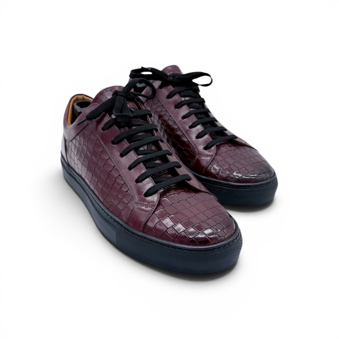 Sneakers Roberto Celk en cuire de croco bordeaux