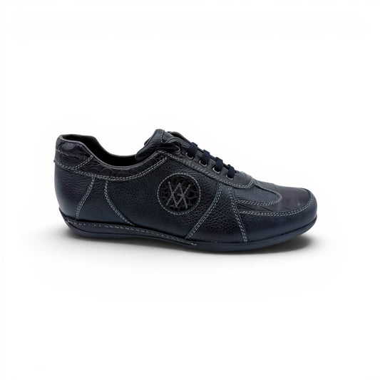 Sneakers Artioli en cuir de croco et cuir noir