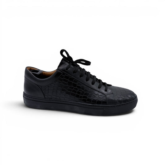 Sneakers Roberto Celk en cuire de croco noir