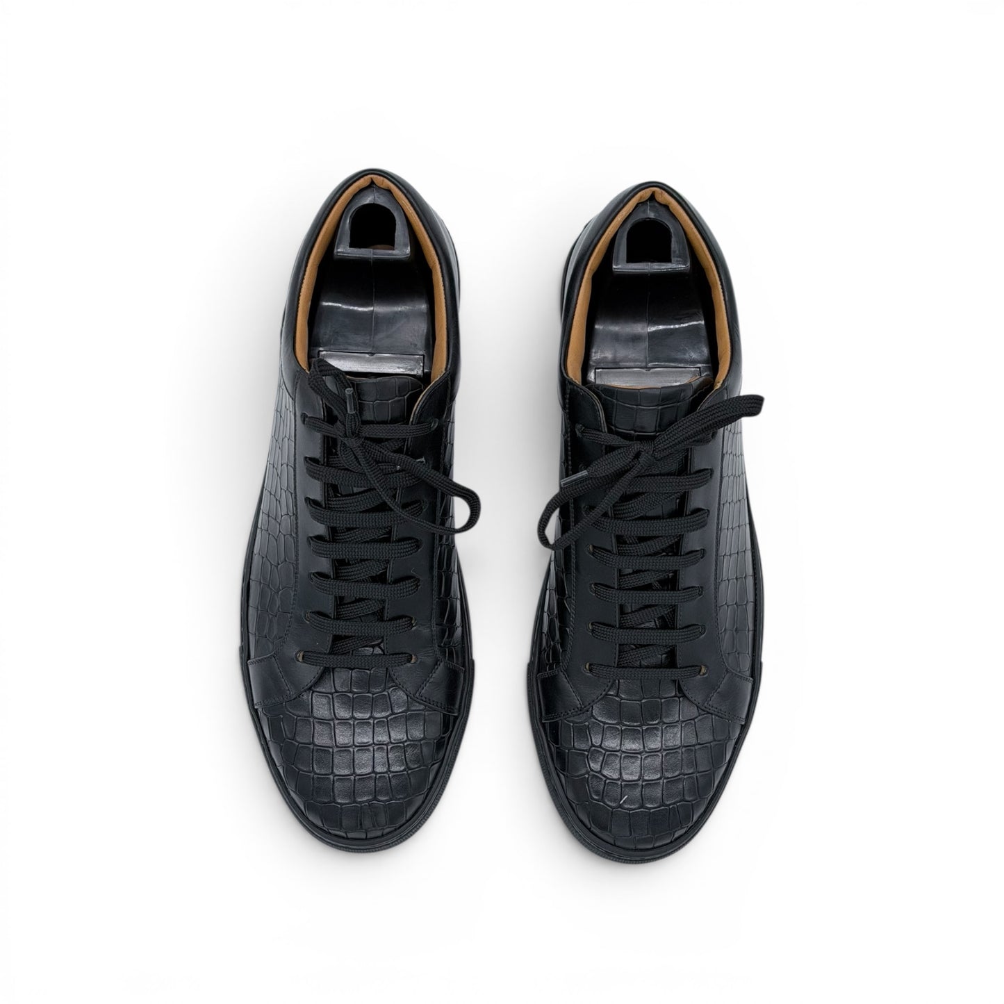 Sneakers Roberto Celk en cuire de croco noir