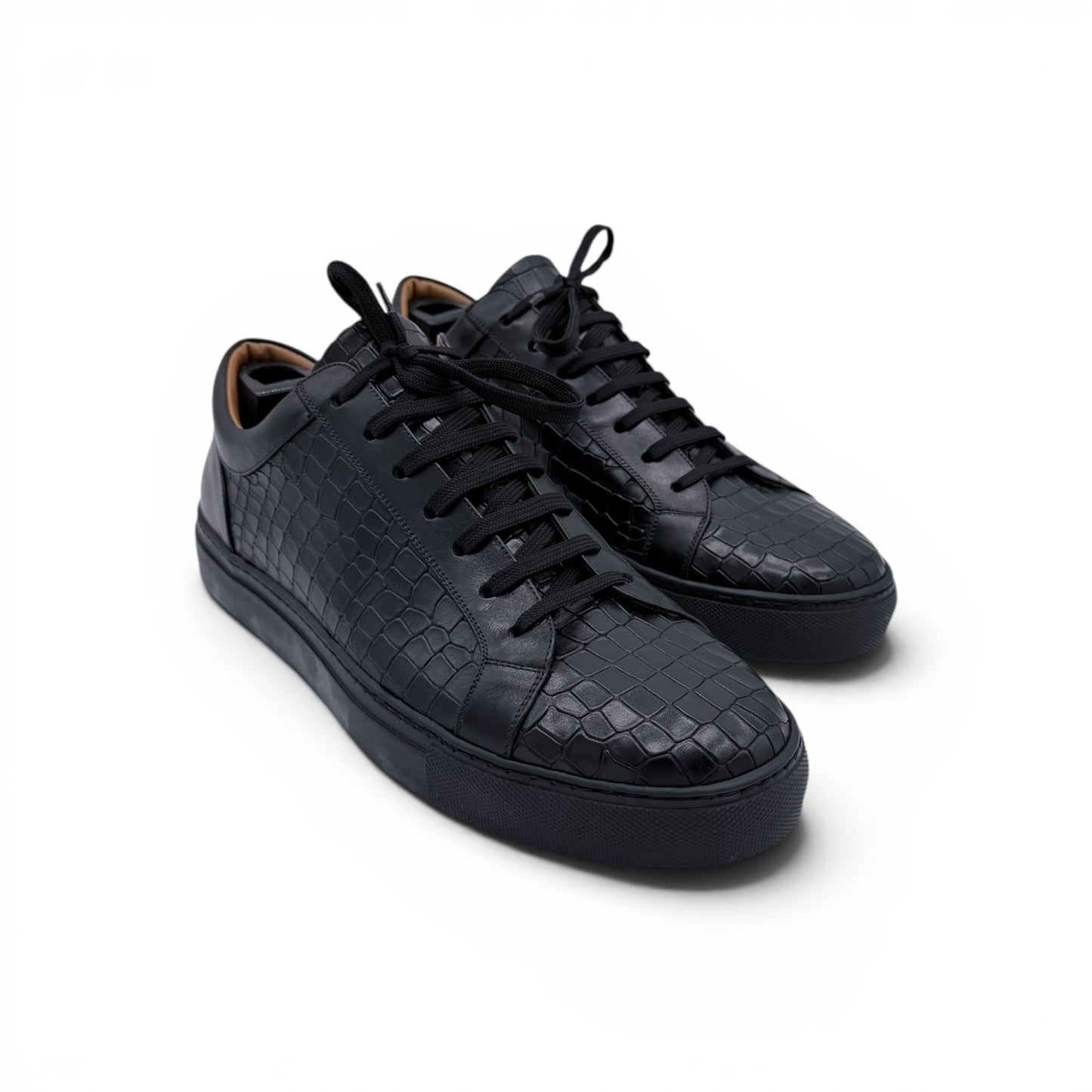 Sneakers Roberto Celk en cuire de croco noir