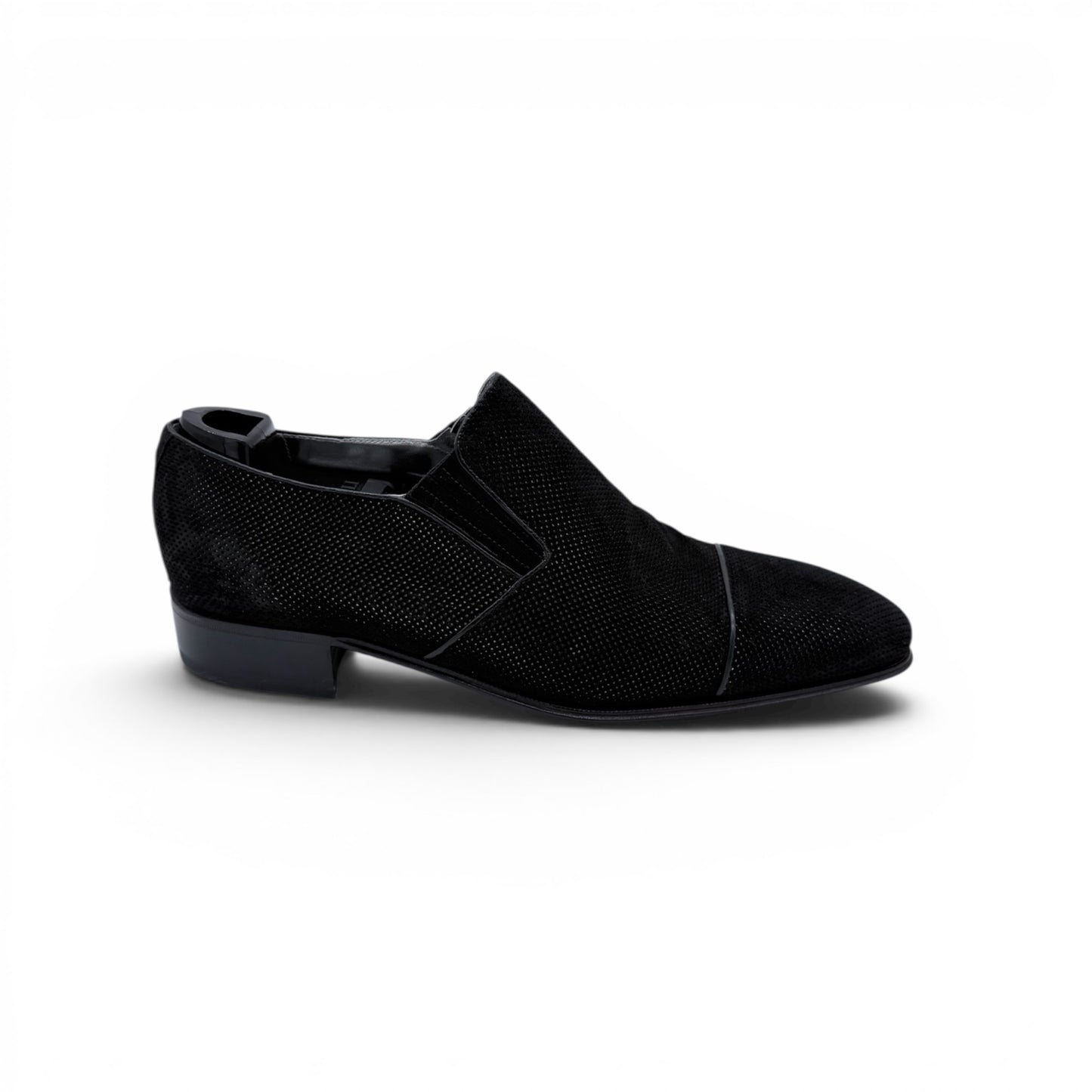 Mocassin Artioli en suede perforé noir
