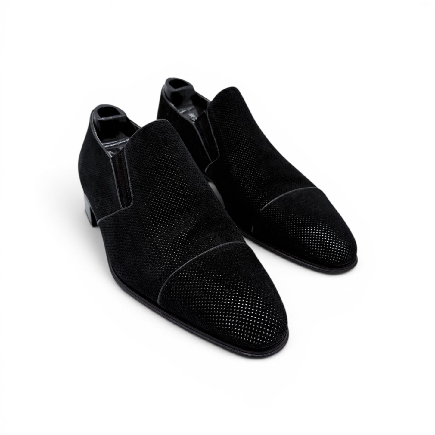 Mocassin Artioli en suede perforé noir