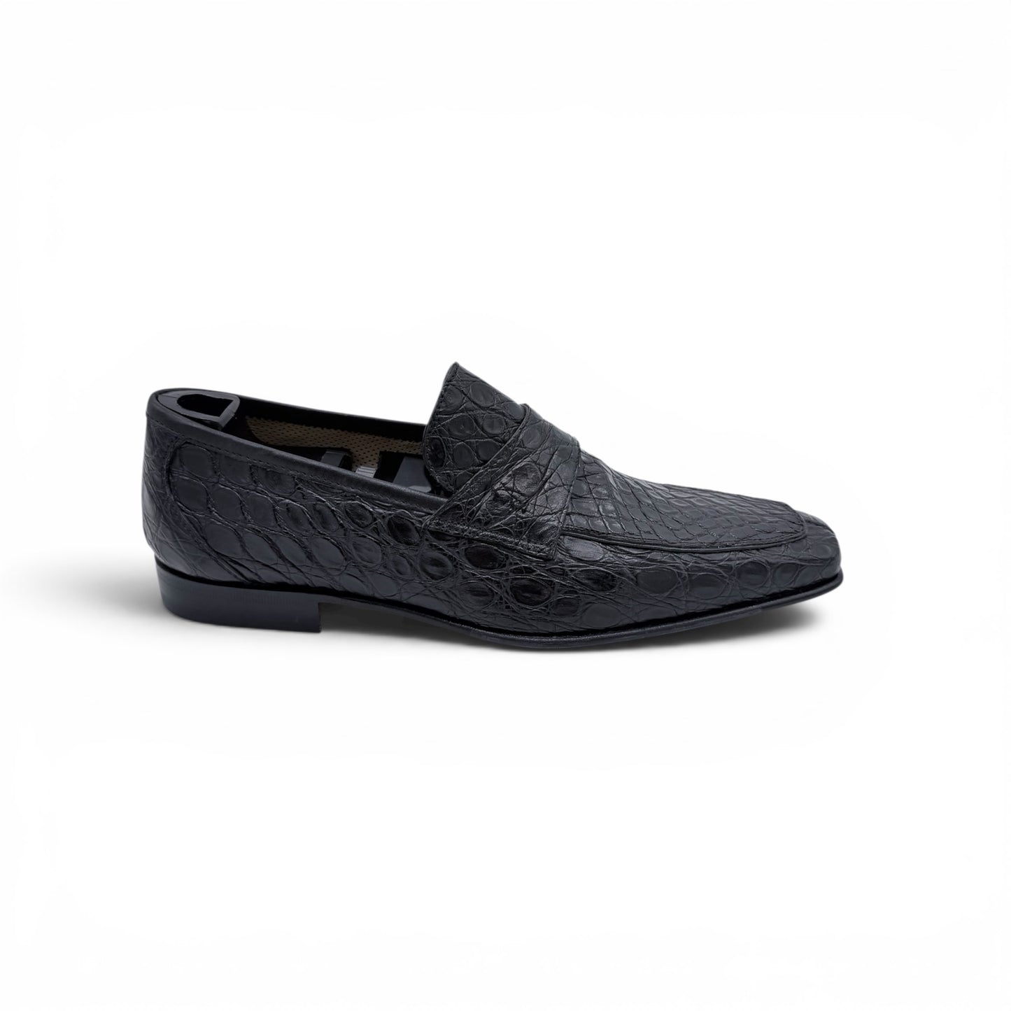 Mocassin Roberto Celk en cuir de croco noir