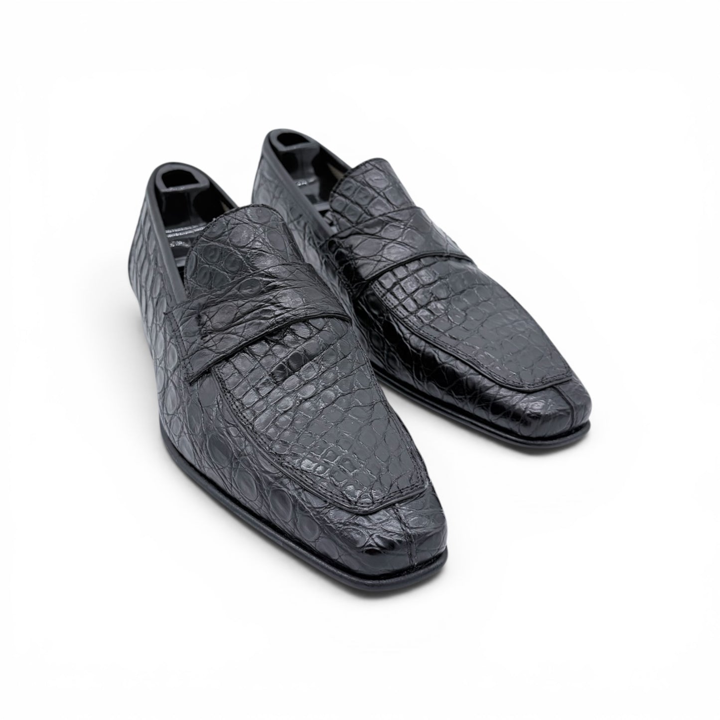 Mocassin Roberto Celk en cuir de croco noir