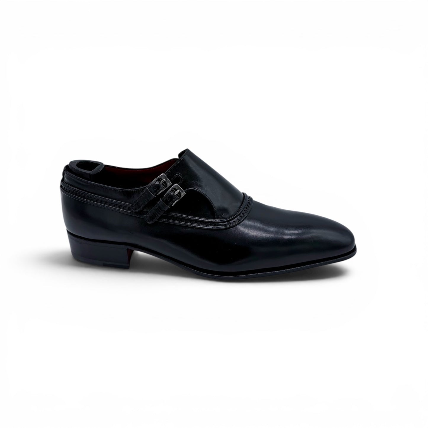 Soulier à double boucle Artioli en cuir noir