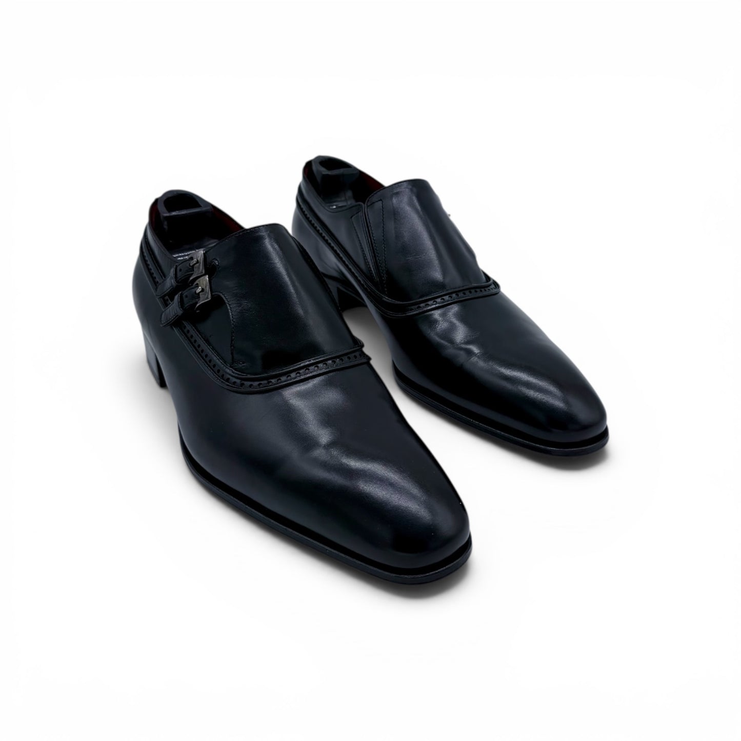 Soulier à double boucle Artioli en cuir noir