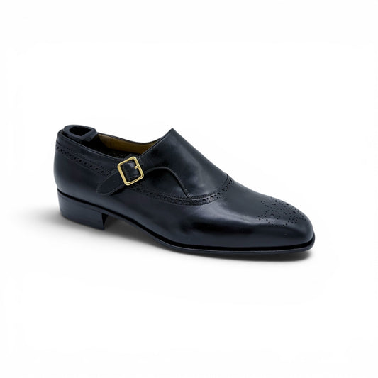 Soulier à boucle dorée Roberto Celk en cuir noir
