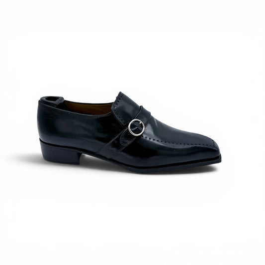 Soulier à boucle argentée Artioli en cuir noir
