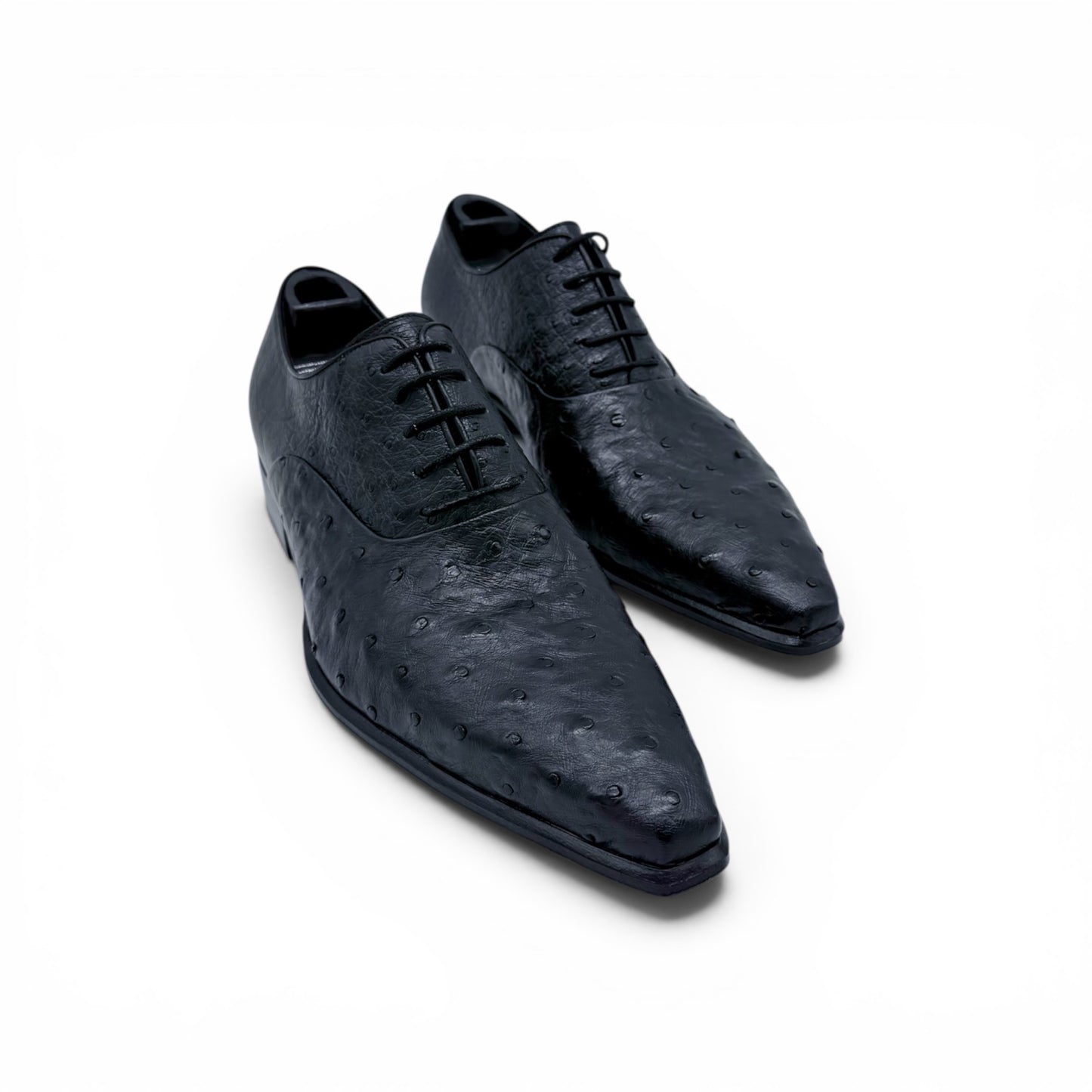 Richelieu Roberto Celk en cuir d'autruche noir