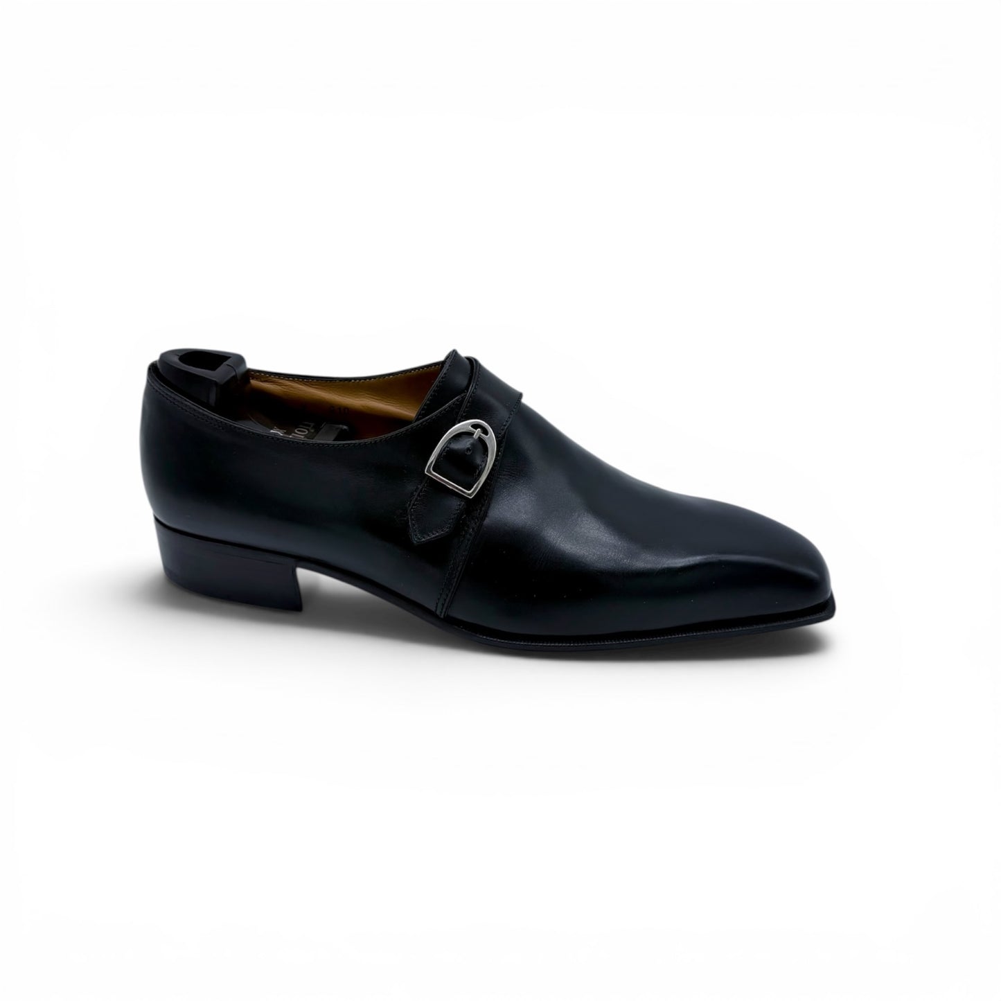 Soulier à boucle argentée Roberto Celk en cuir noir