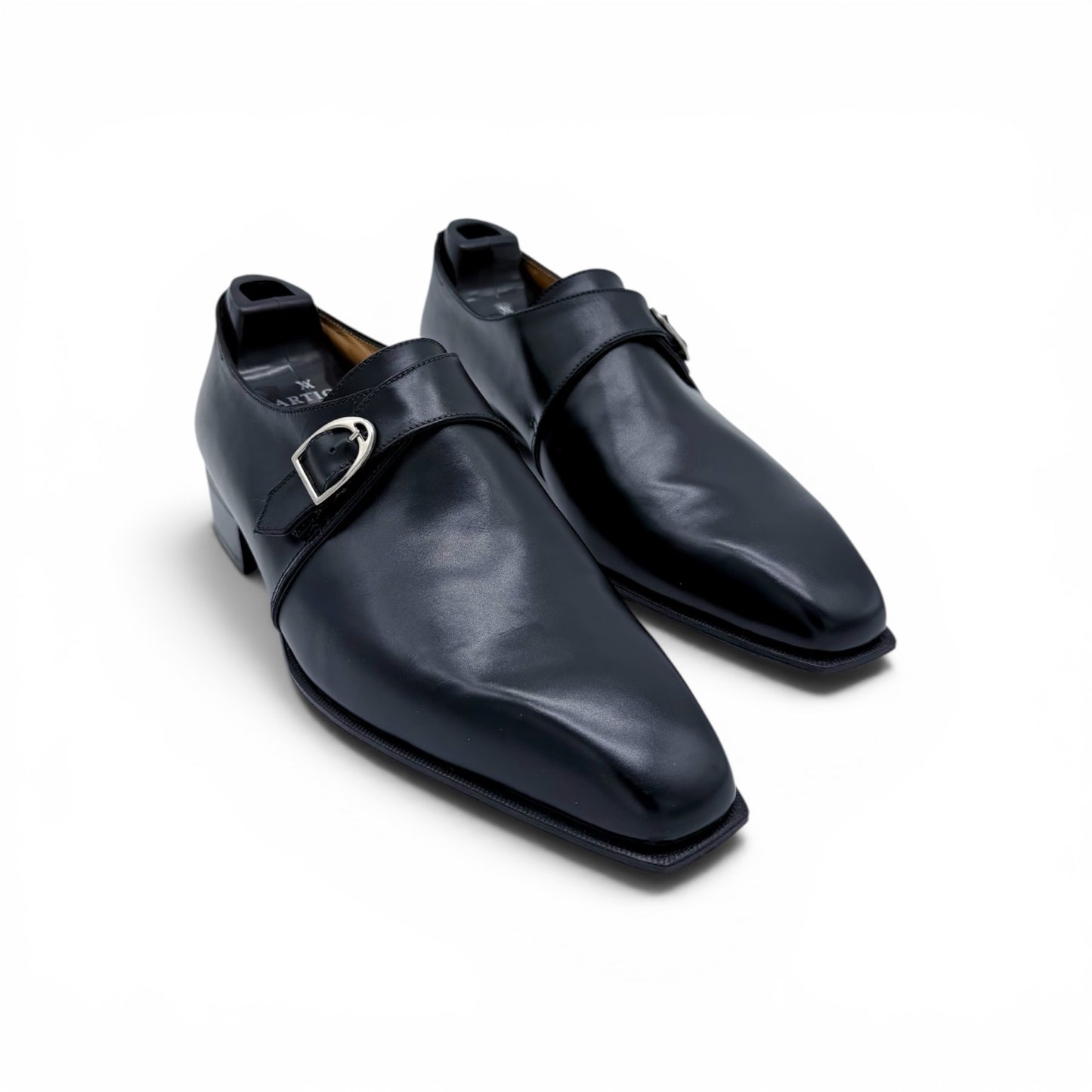 Soulier à boucle argentée Roberto Celk en cuir noir