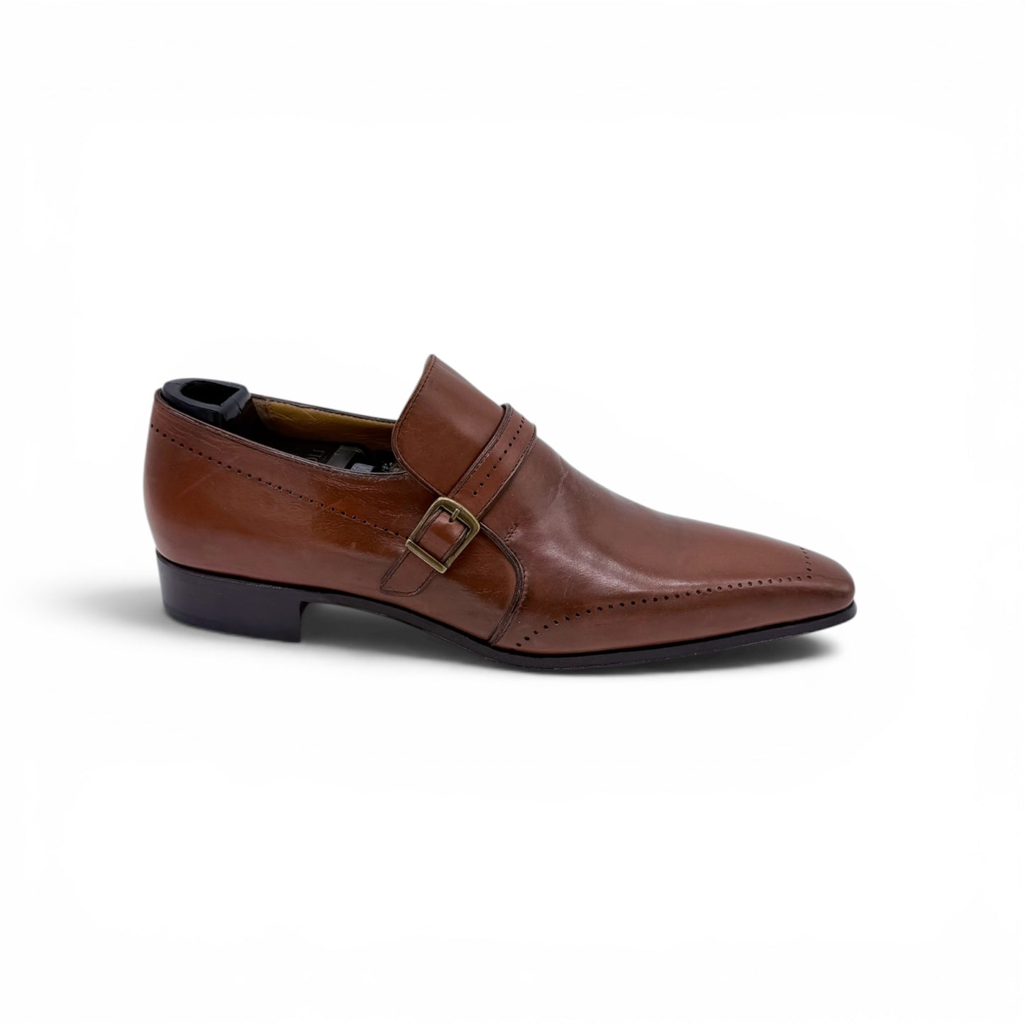 Soulier à boucle dorée Roberto Celk en cuir marron