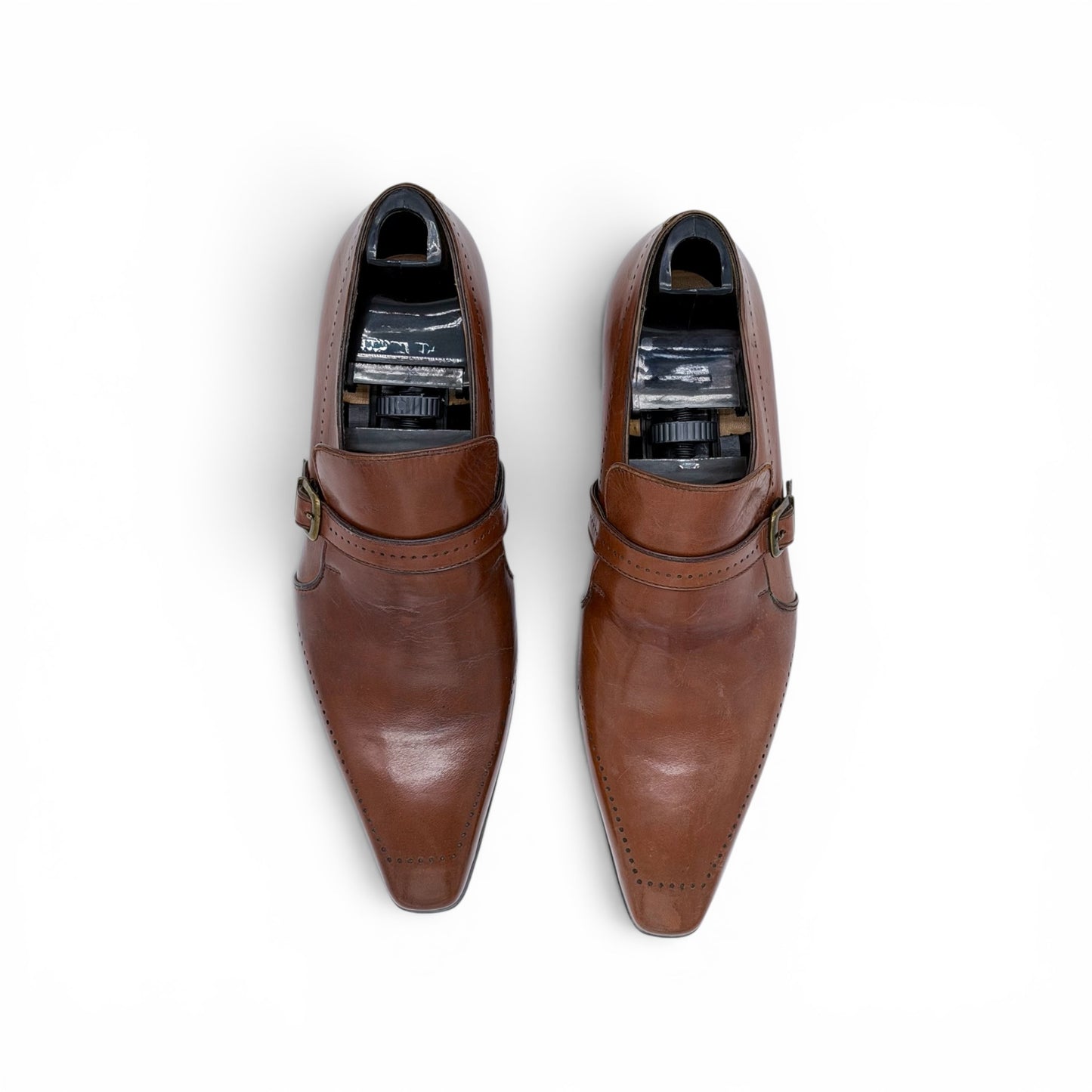 Soulier à boucle dorée Roberto Celk en cuir marron
