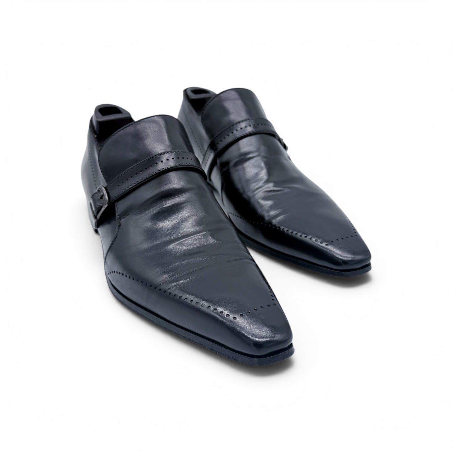 Soulier à boucle argentée Roberto Celk en cuir noir