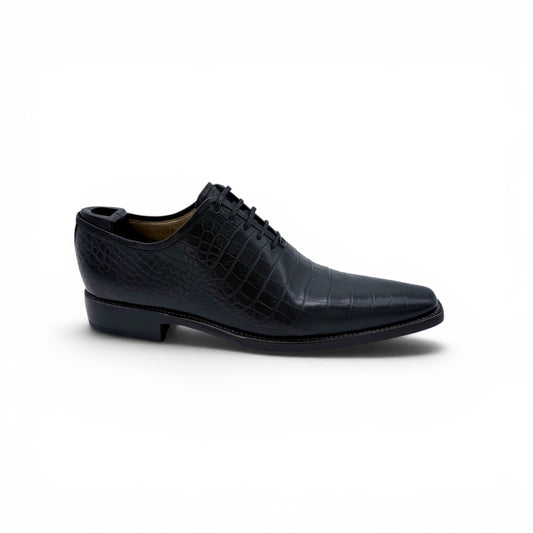 Richelieu Roberto Celk en cuir imprimé de crocodile noir