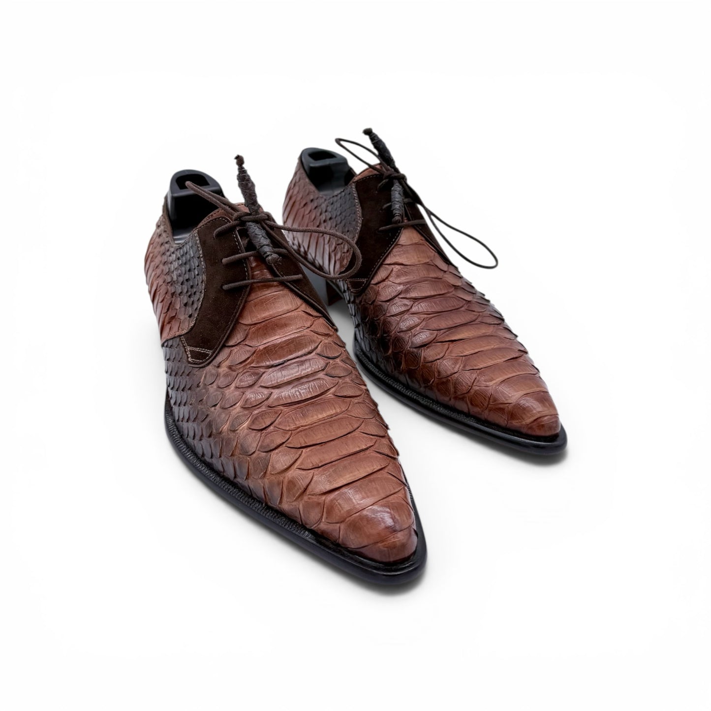 Derby Roberto Celk en cuir de python marron