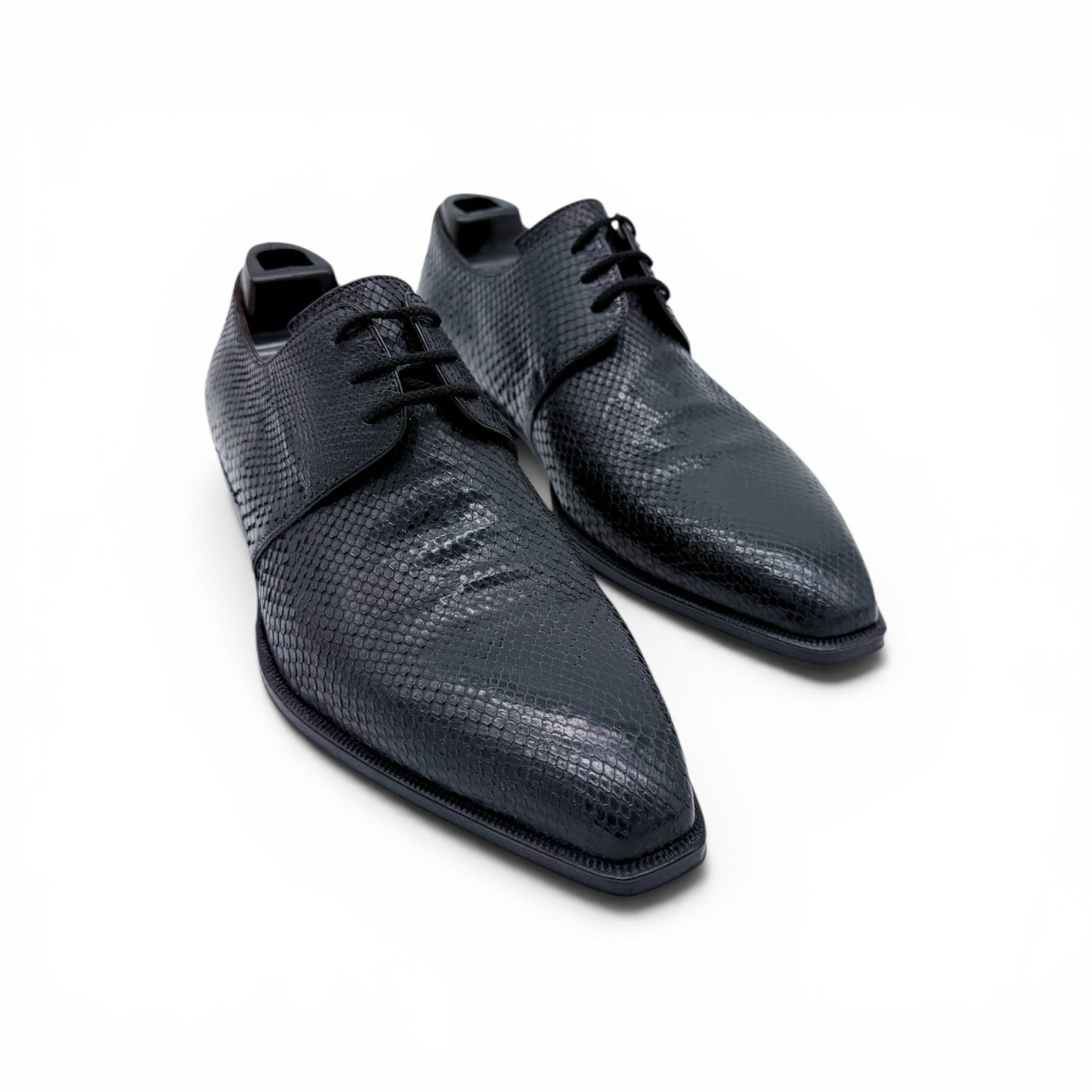 Derby Roberto Celk en cuir de python noir