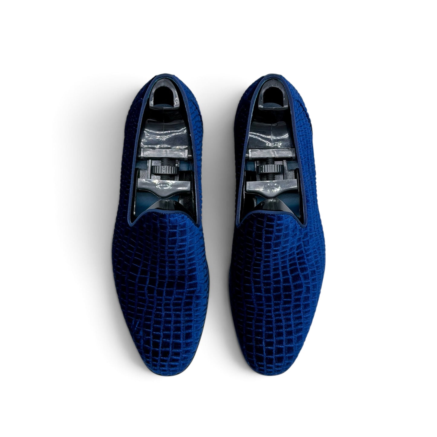 Mocassin Roberto Celk en velour imprimé bleu