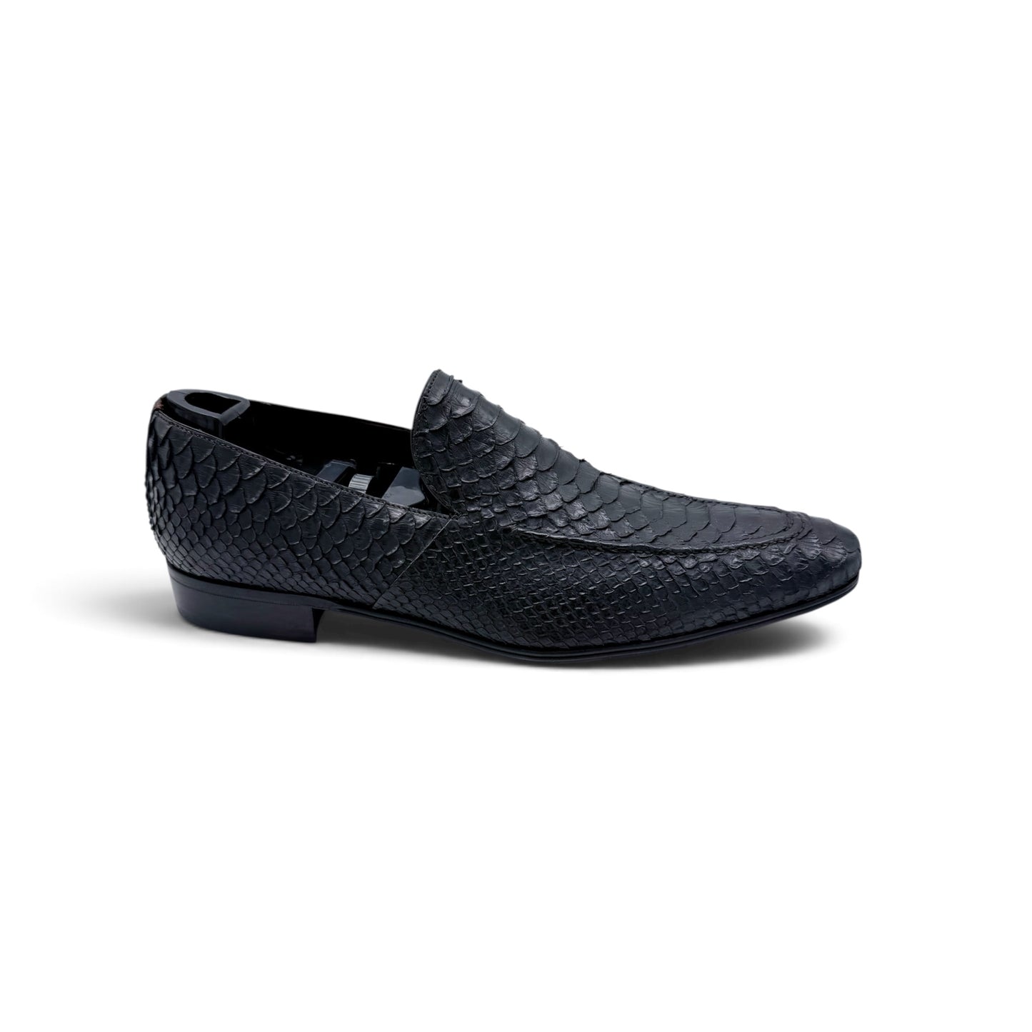 Mocassin Roberto Celk en cuir de python noir