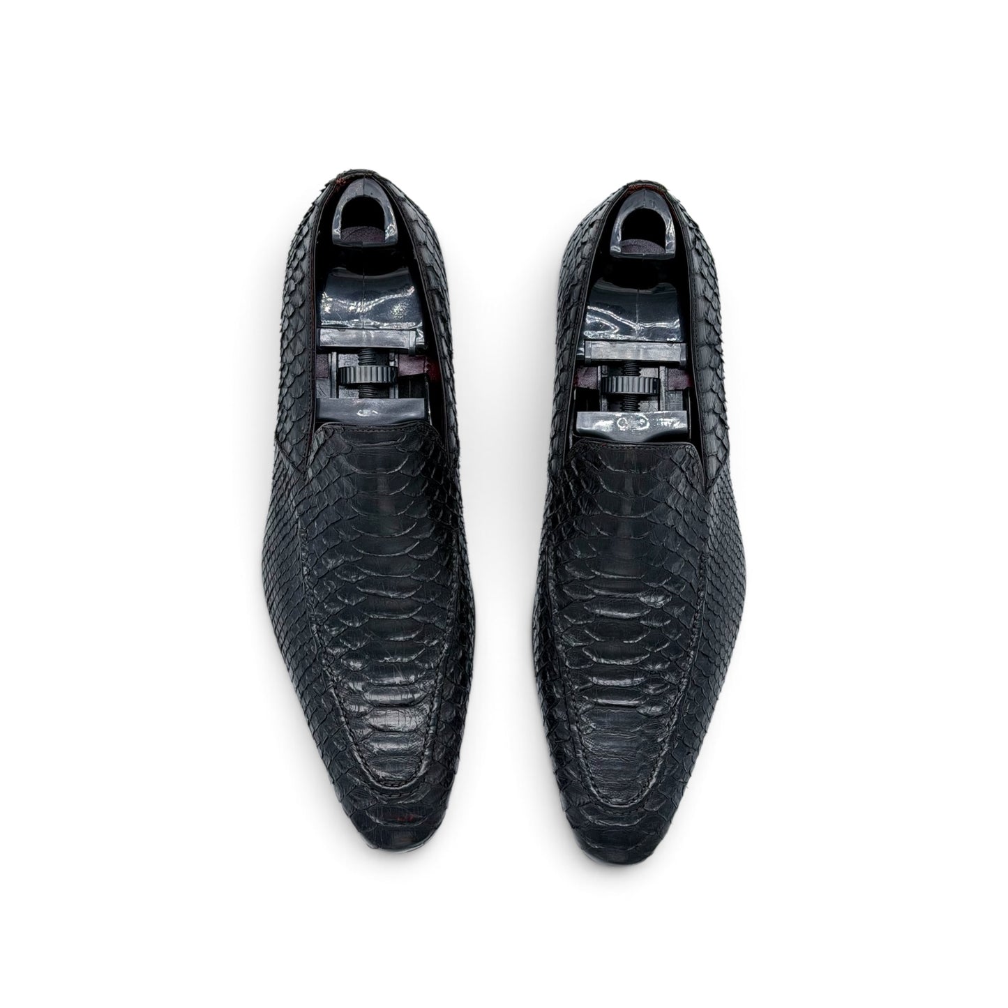 Mocassin Roberto Celk en cuir de python noir