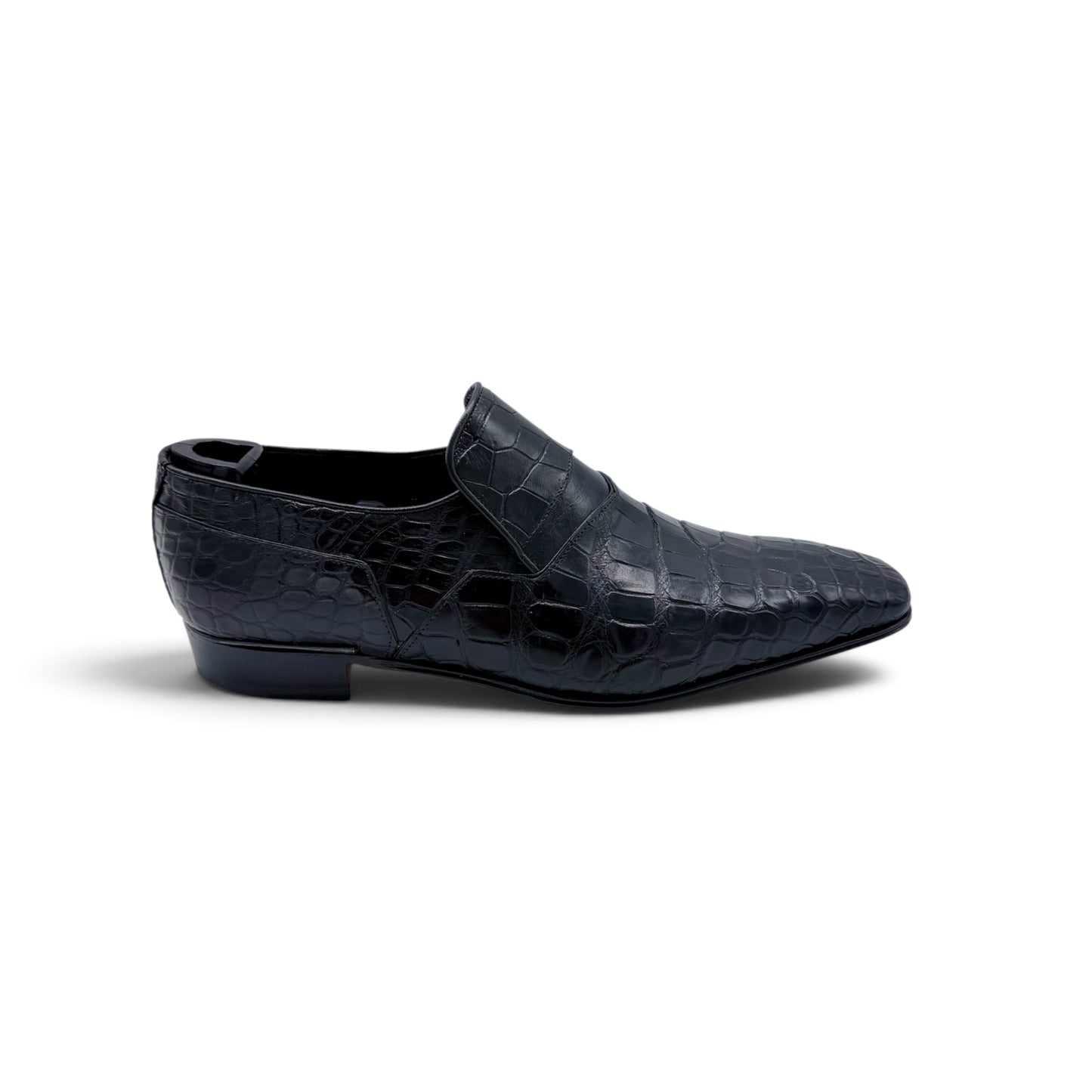 Mocassin Roberto Celk en cuir de crocodile noir