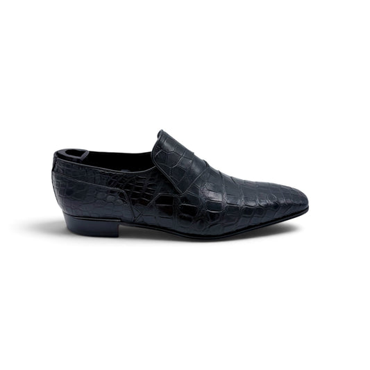 Mocassin Roberto Celk en cuir de crocodile noir