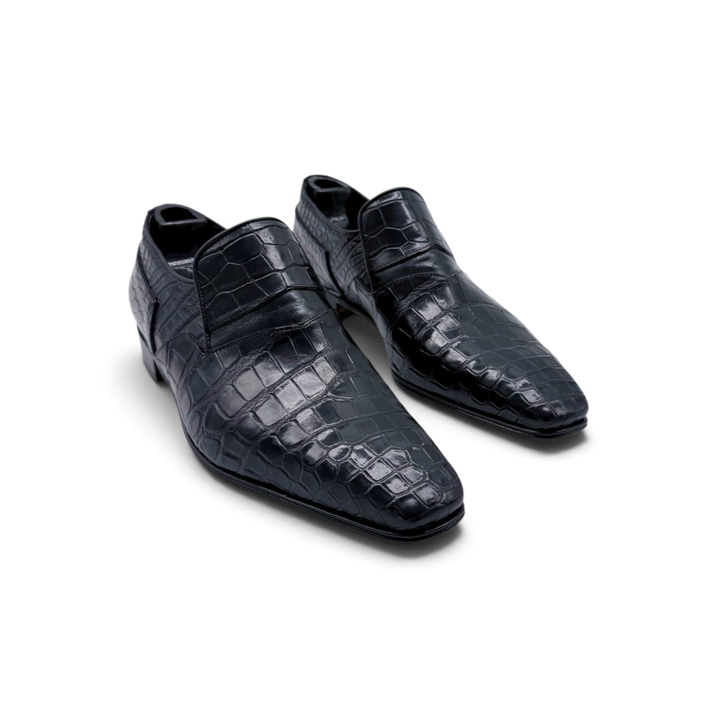 Mocassin Roberto Celk en cuir de crocodile noir