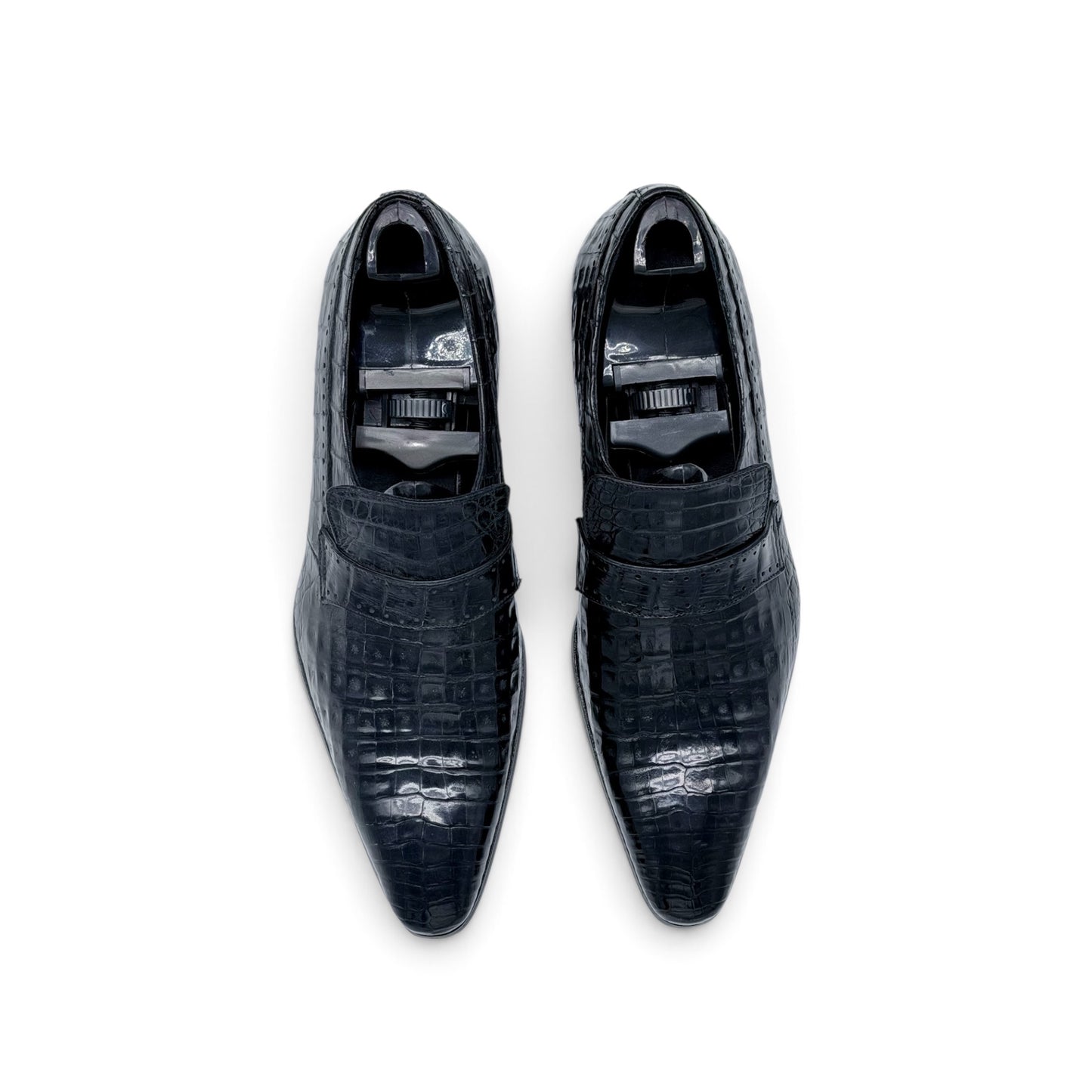 Mocassin Roberto Celk en cuir de crocodile noir