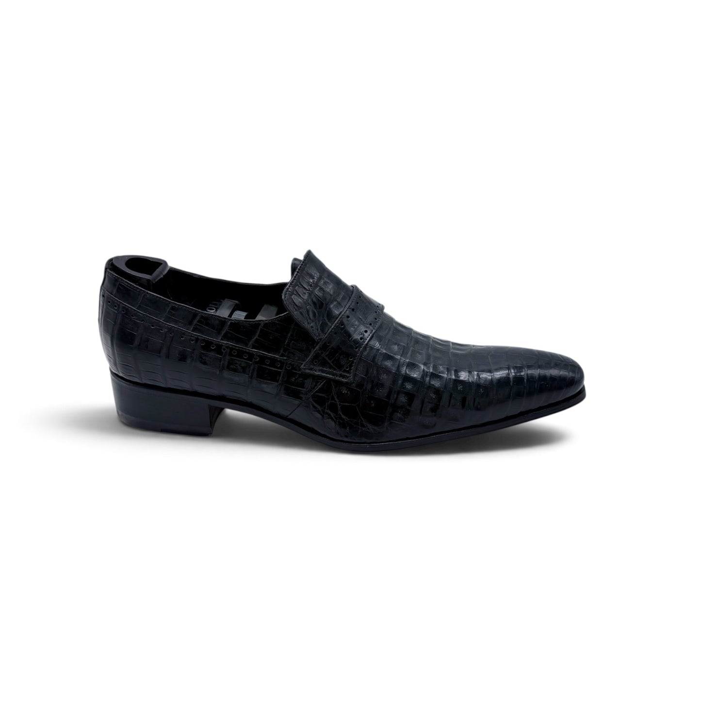 Mocassin Roberto Celk en cuir de crocodile noir