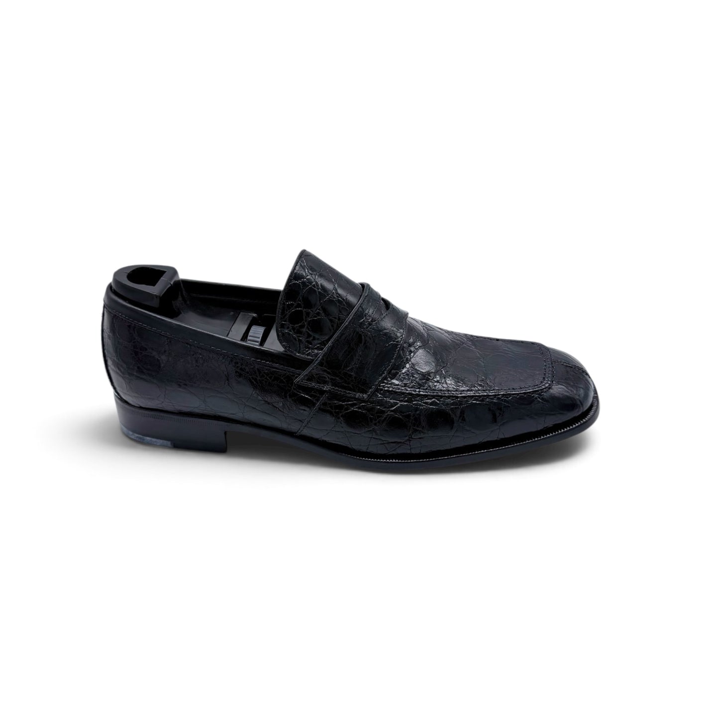Mocassin Roberto Celk en cuir de crocodile noir