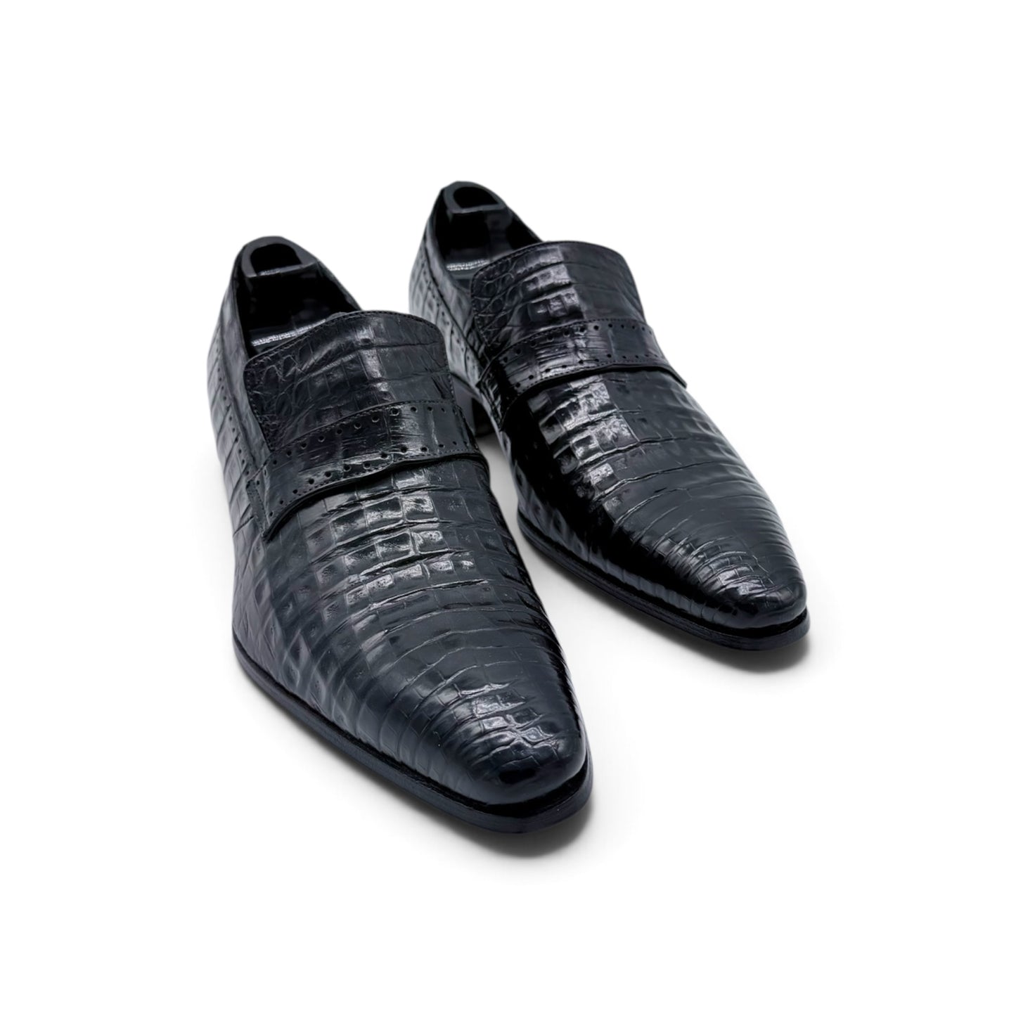 Mocassin Roberto Celk en cuir de crocodile noir