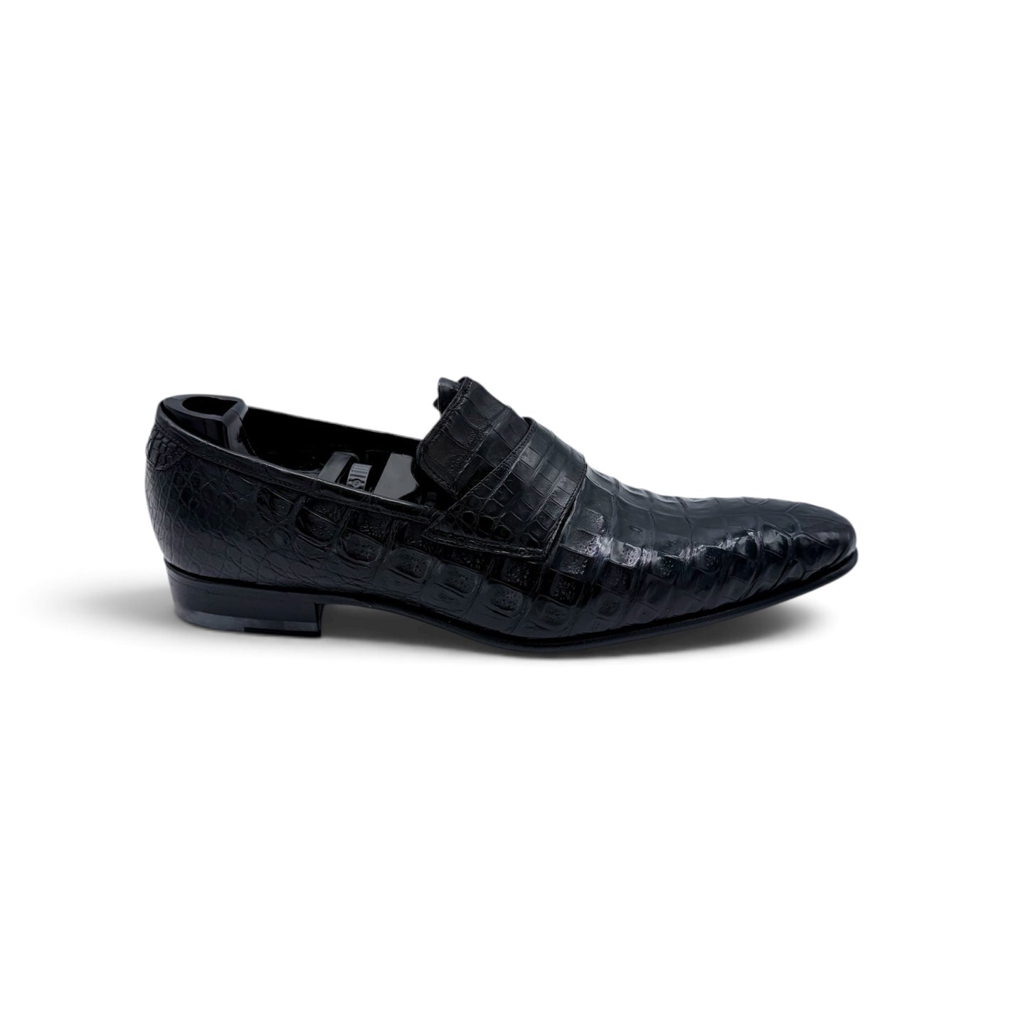 Mocassin Roberto Celk en cuir de crocodile noir