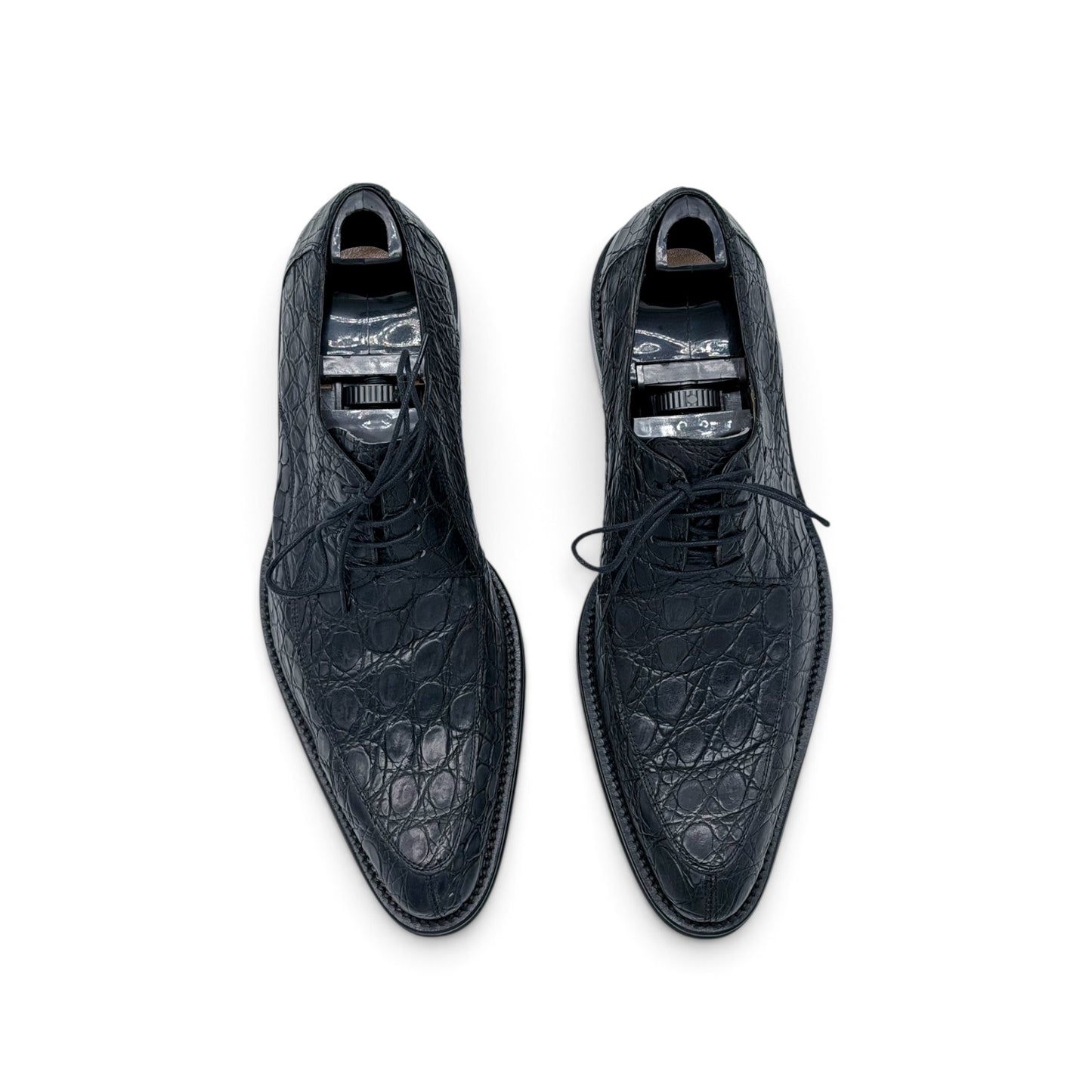 Derby Roberto Celk en cuir de crocodile noir