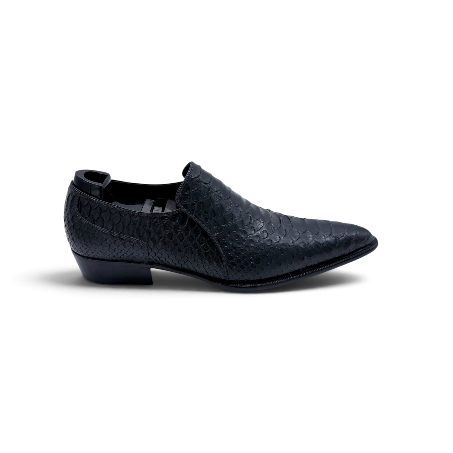 Mocassin Roberto Celk en cuir de python noir