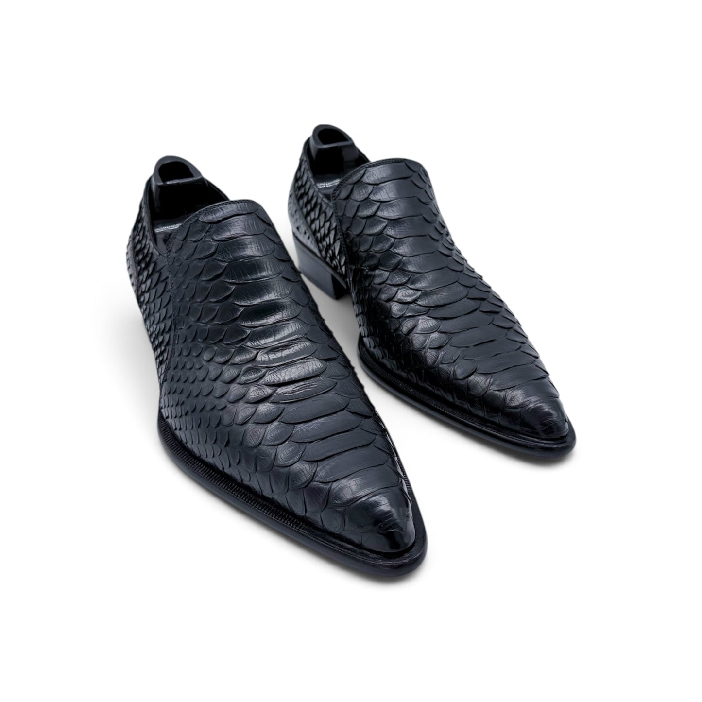 Mocassin Roberto Celk en cuir de python noir