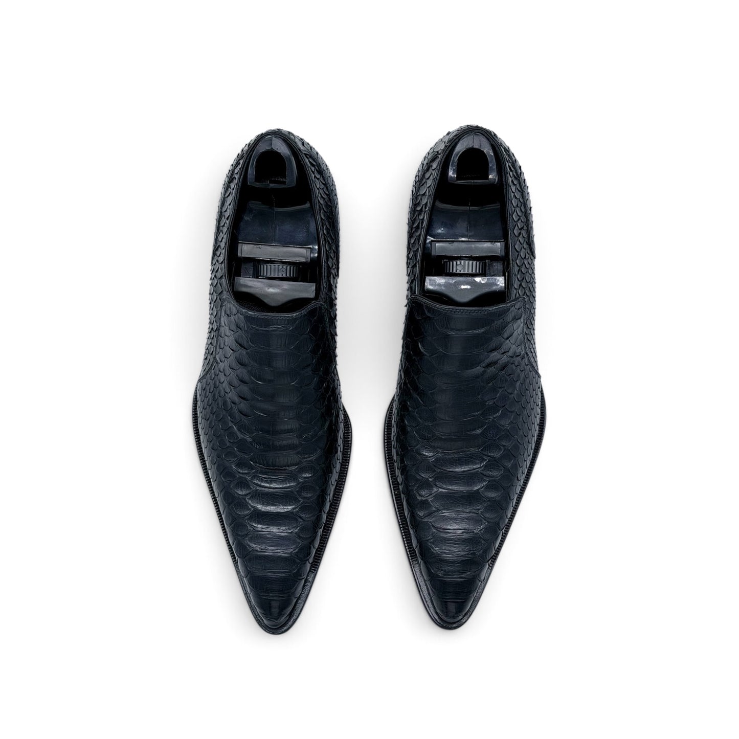 Mocassin Roberto Celk en cuir de python noir