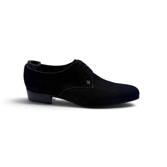 Derby Artioli en suede imprimé noir