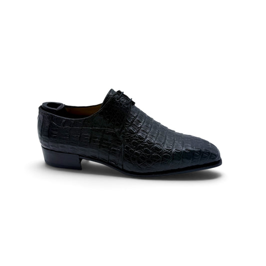 Derby Artioli en cuir d'alligator noir