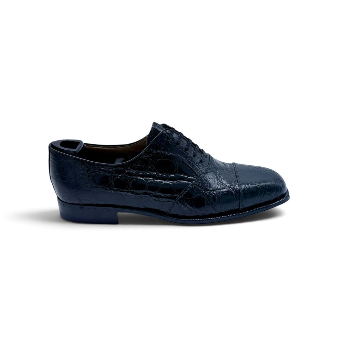 Richelieu Roberto Celk en cuir de crocodile noir