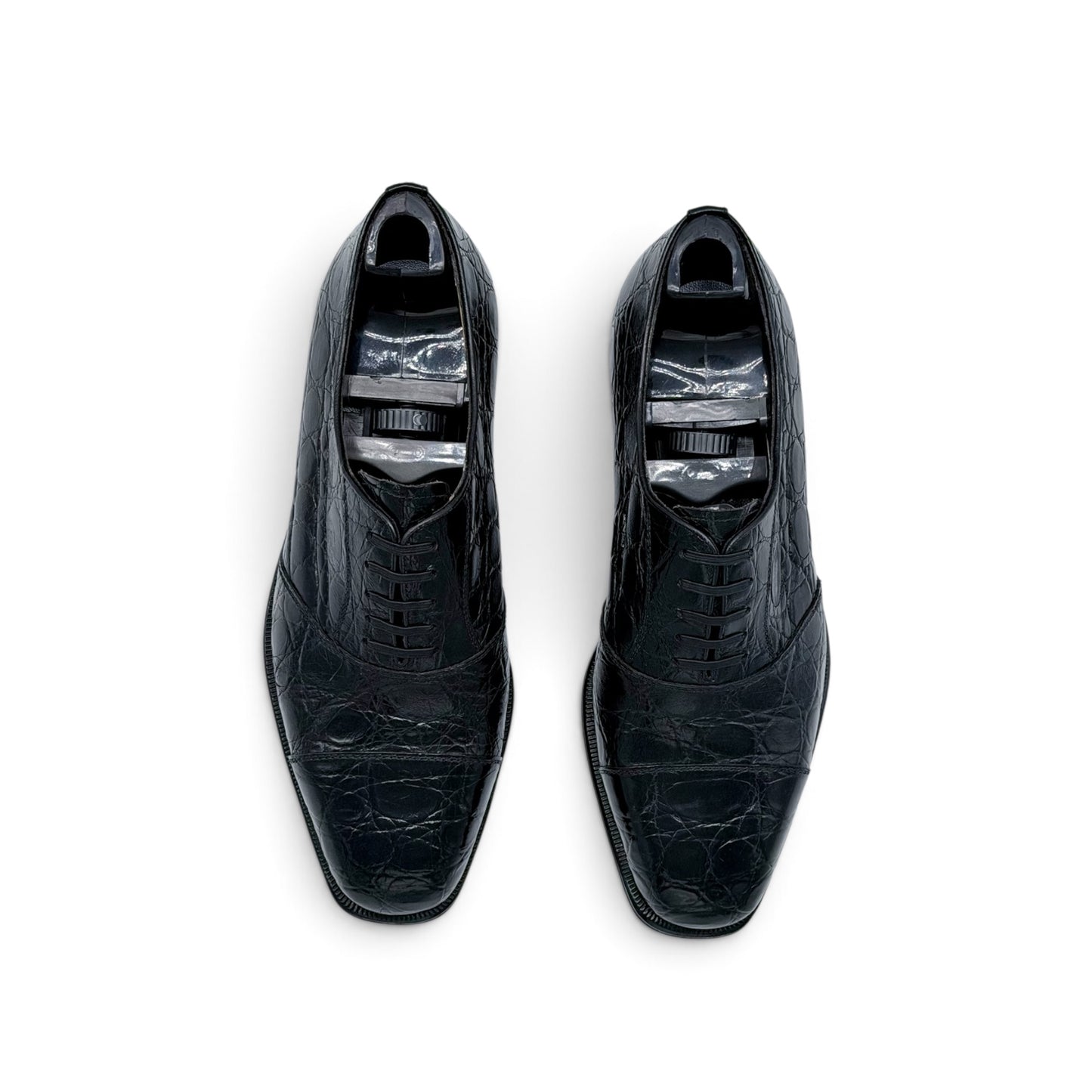 Richelieu Roberto Celk en cuir de crocodile noir