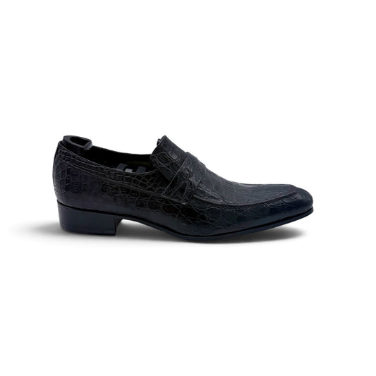 Mocassin Roberto Celk en cuir de crocodile noir